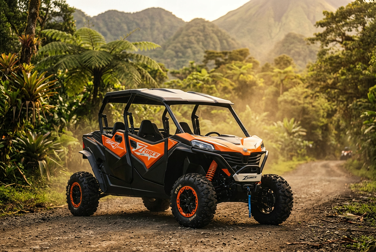 ZFORCE 1000 Sport R en un camino de tierra en Costa Rica